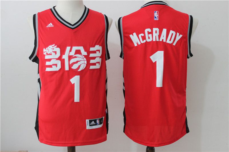 Men Toronto Raptors #1 Mccrady Red Adidas NBA Jerseys->toronto raptors->NBA Jersey